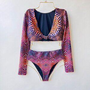 Andrea Iyamah long sleeves swimsuit set, S/M